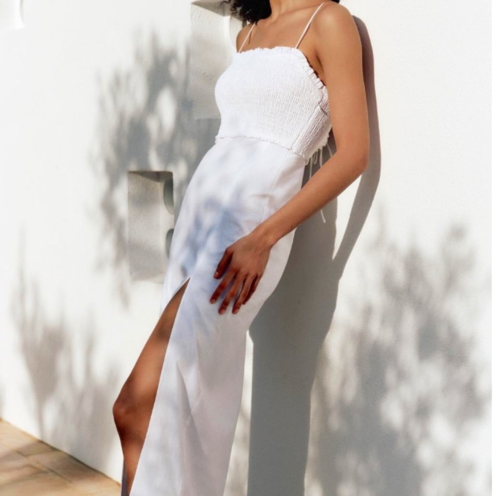 NWT Zara white linen blend dress - M!